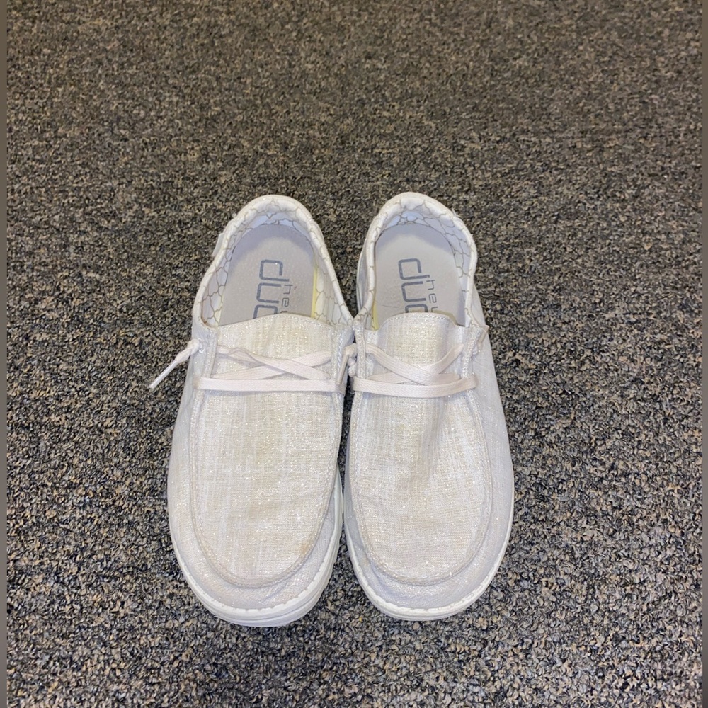 Hey Dude Women’s Wendy Lace-up Loafers in color Sparkling Gold